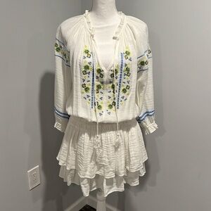 Current Air Smocked Embroidered Dress (Sz s)